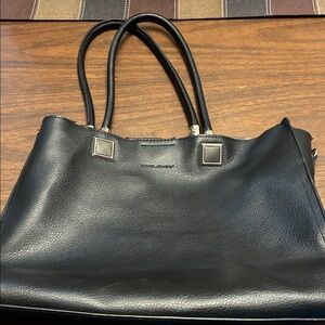 Calvin Klein Black Leather Tote Bag